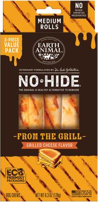 Earth Animal No-Hide From the Grill Grilled Cheese Flavor Rolls Chew Dog Treats