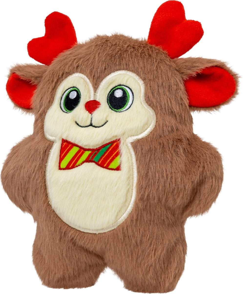KONG Holiday Snuzzles Bow Tie Reindeer Squeaky Plush Dog Toy, Small