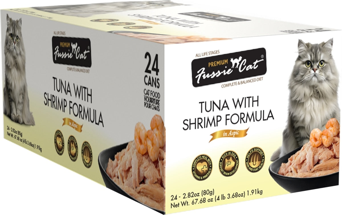 Fussie Cat Premium Tuna with Shrimp Formula in Aspic Grain-Free Canned Cat Food