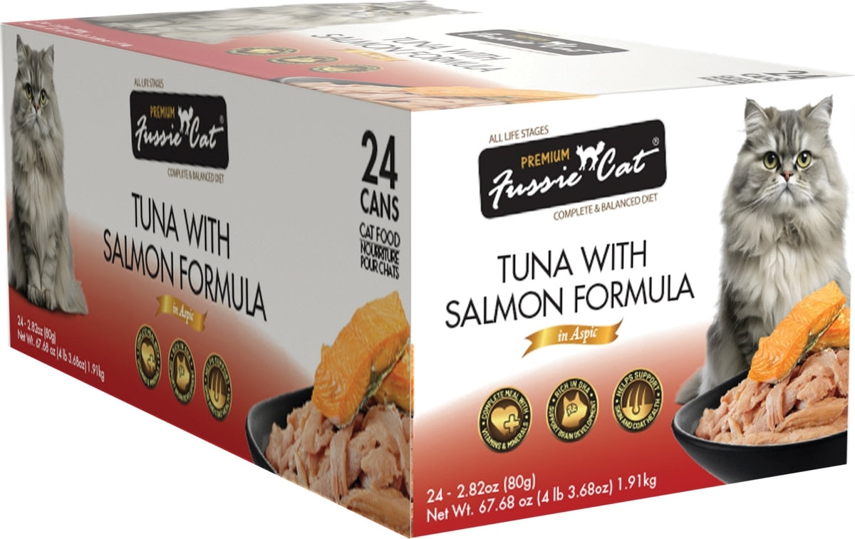 Fussie Cat Premium Tuna with Salmon Formula in Aspic Grain-Free Canned Cat Food