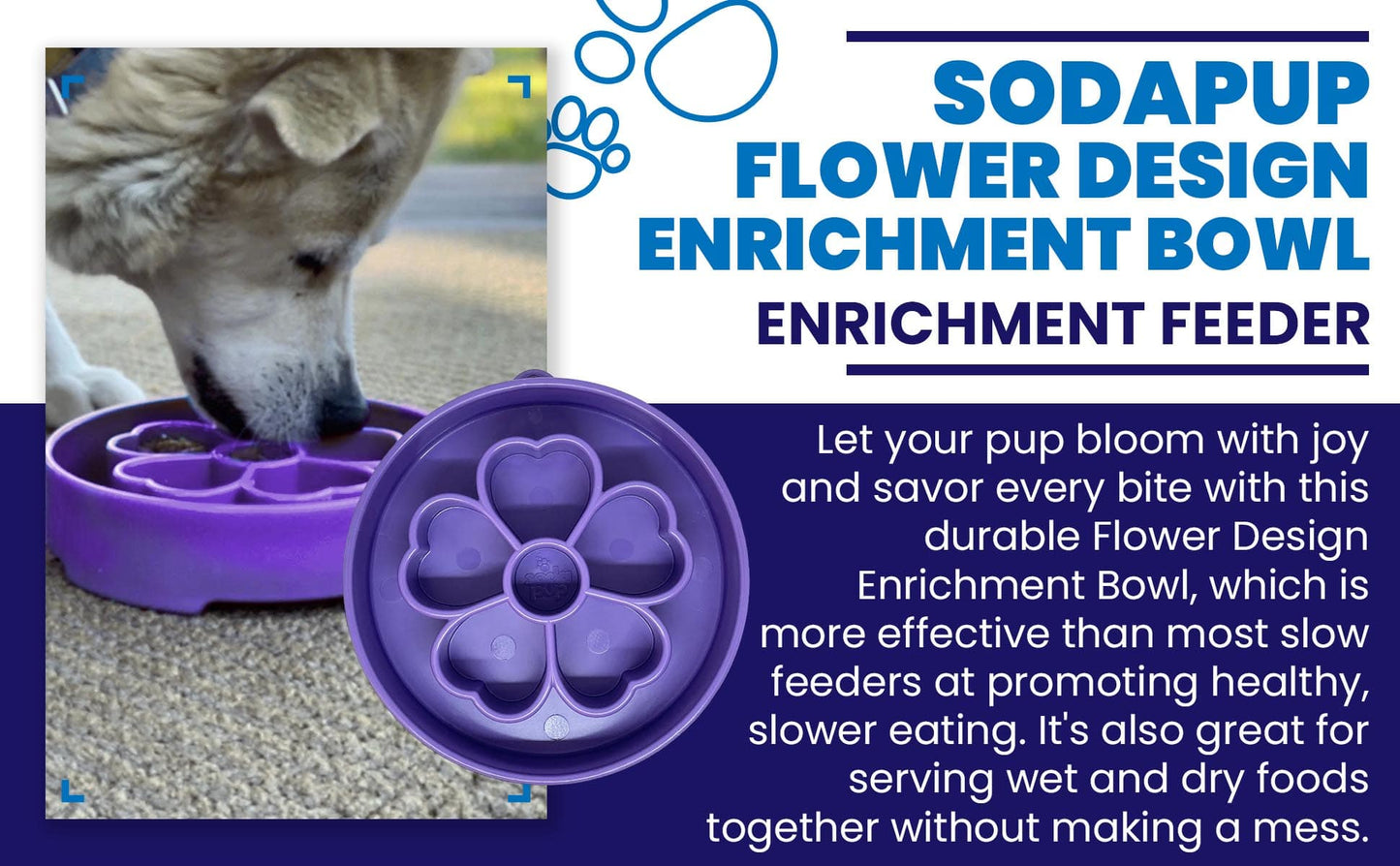SodaPup Slow Feeder Bowl, Flower