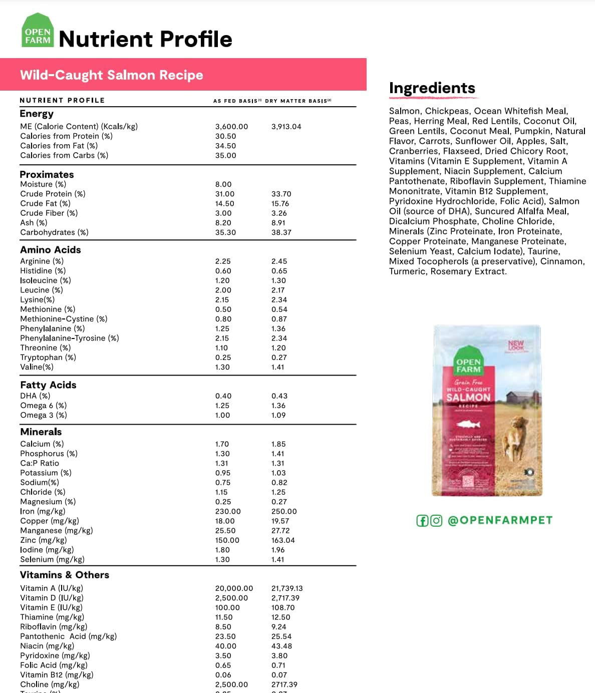 Open Farm Grain Free Wild Salmon Dry Dog Food