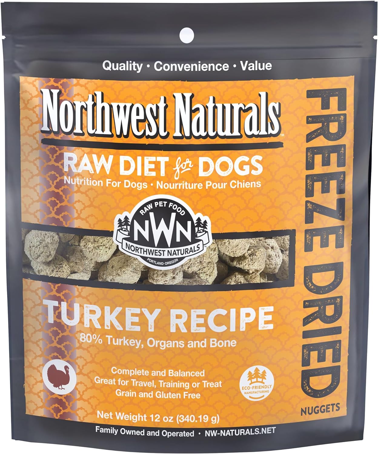 Northwest Naturals Freeze Dried Raw Turkey Nuggets Dog Food