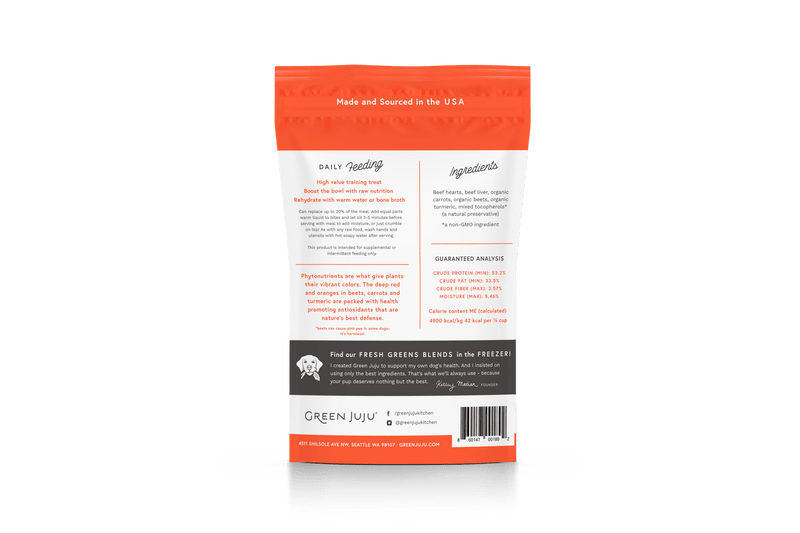 Green Juju Beef Red Freeze Dried Bites for Dogs and Cats