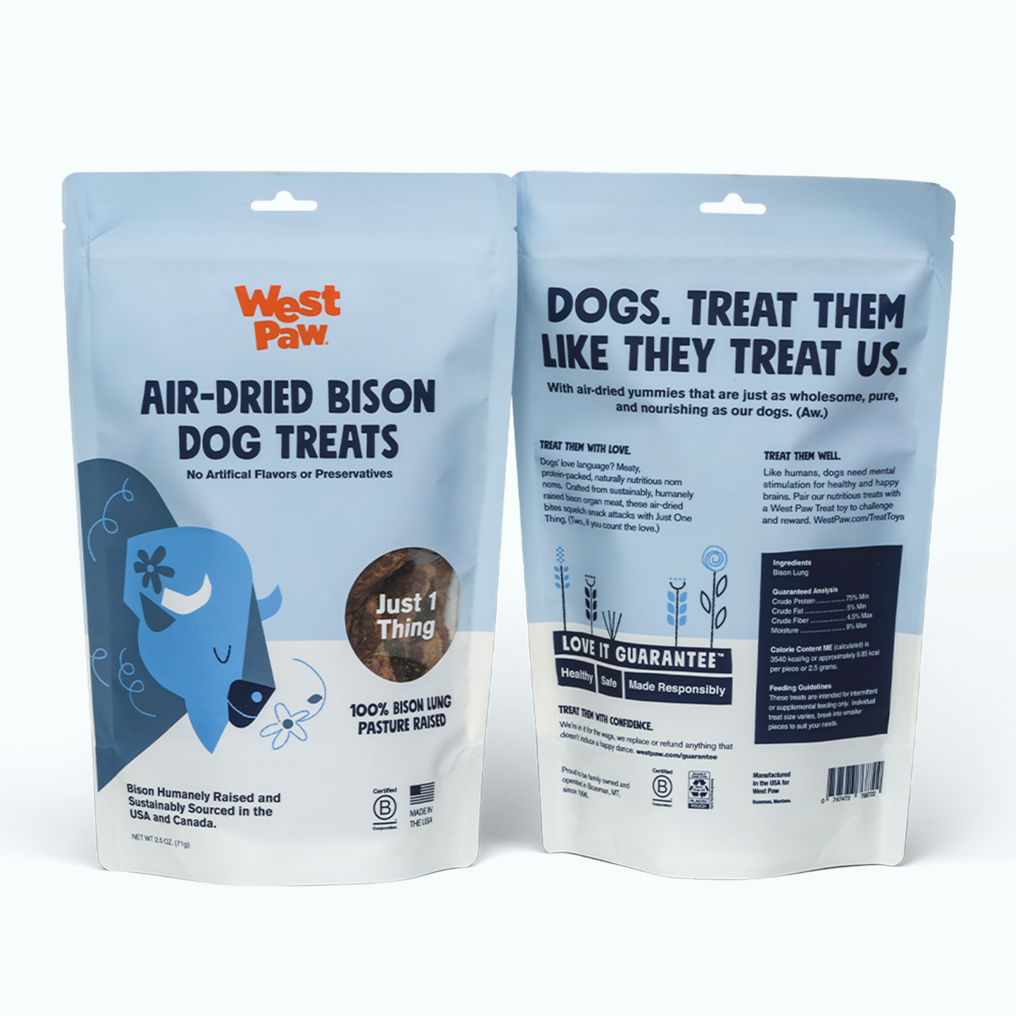 West Paw Air Dried Bison Lung Dog Treats