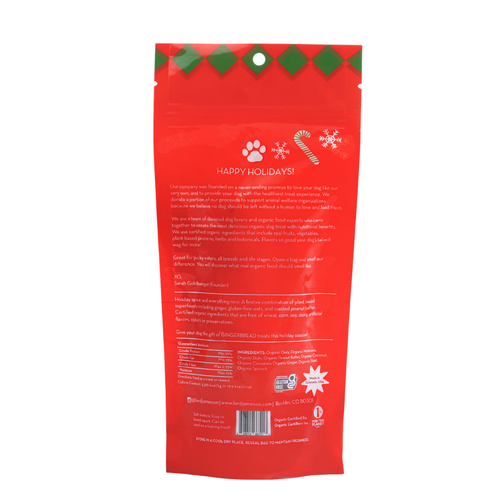 Lord Jameson Gingerbread Organic Soft & Chewy Dog Treats