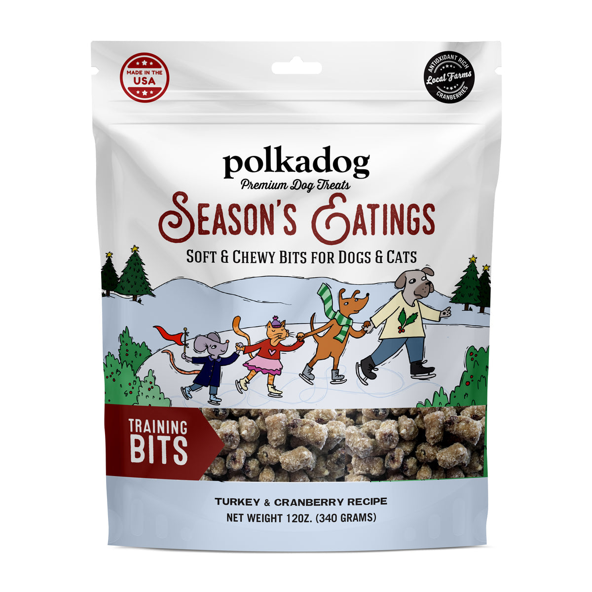 Polkadog Seasons Eatings Holiday Wonder Nuggets Turkey Dog Treat, 10oz