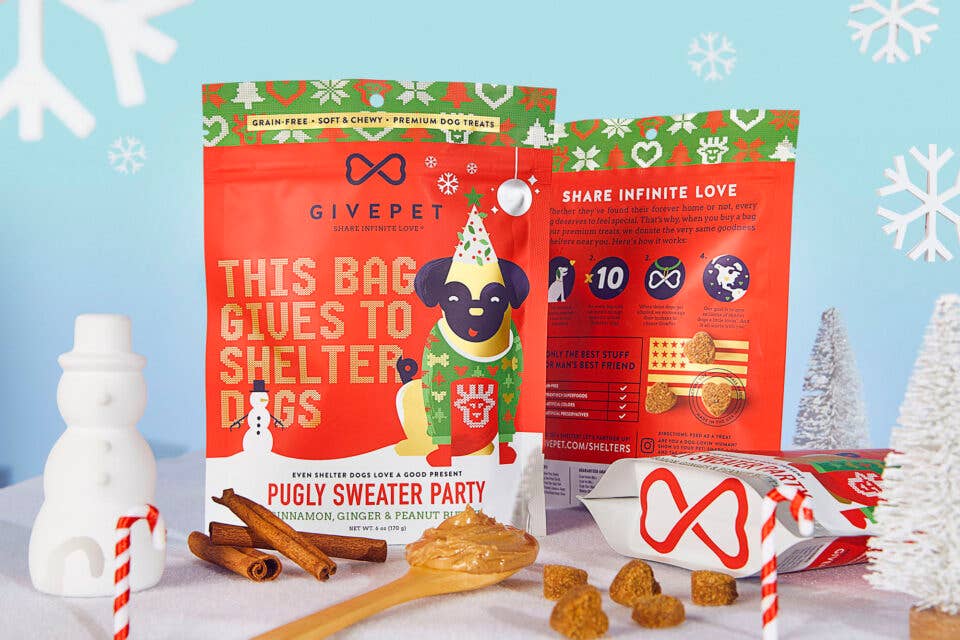 GivePet "Pugly Sweater" Party Holiday Dog Treat