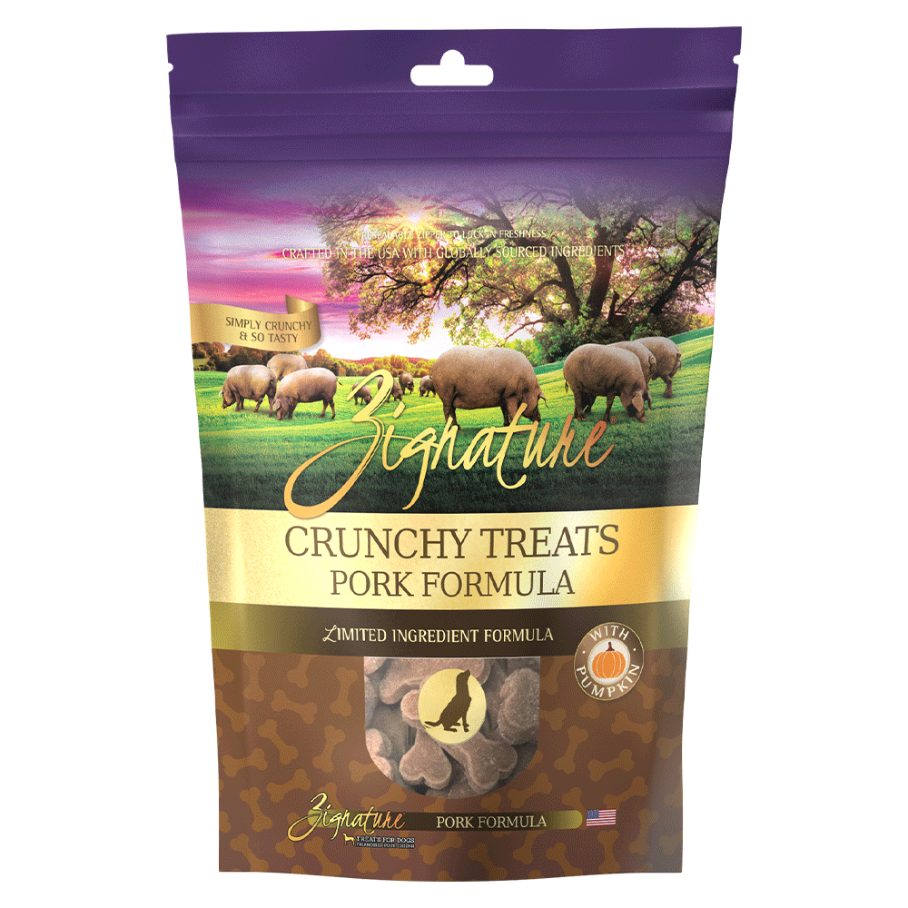 Zignature Crunchy Treats Pork Formula Dog Treats, 12-oz bag