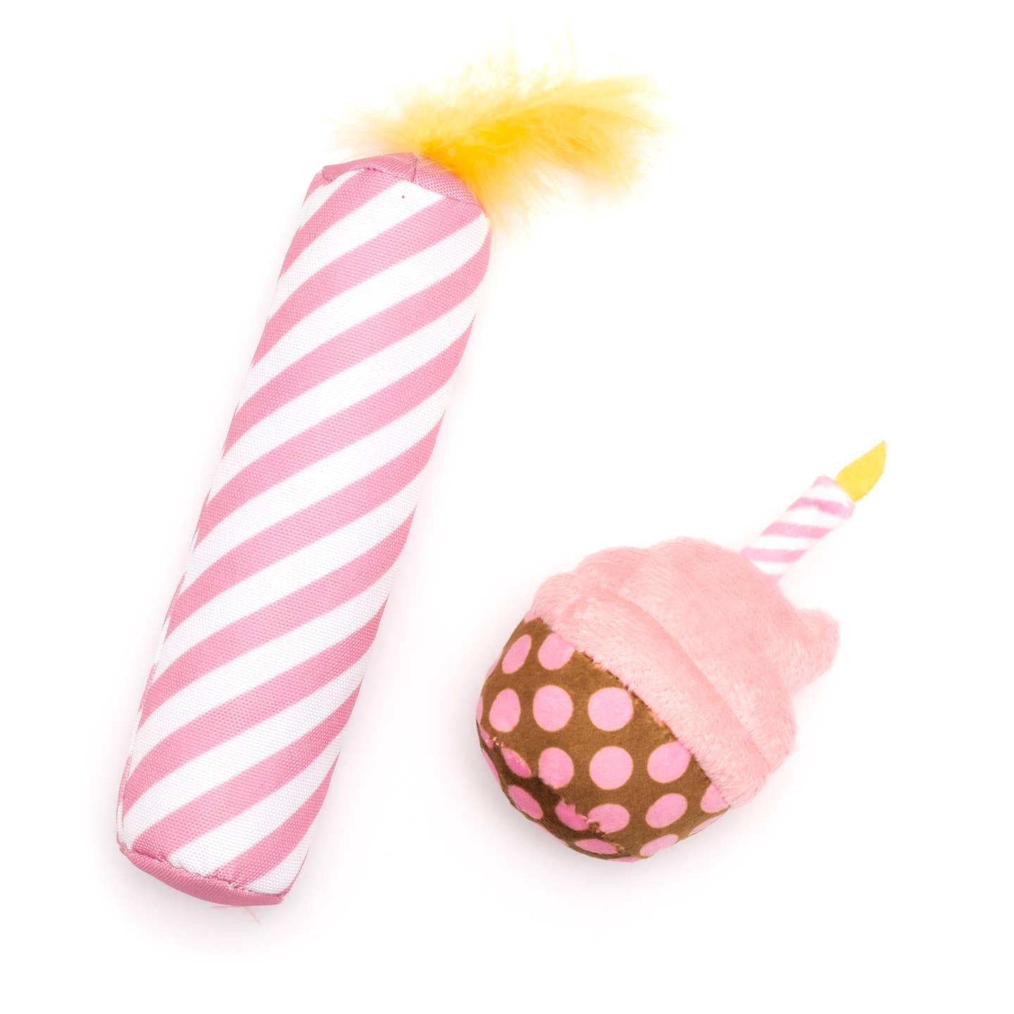 Worthy Cat - Birthday Cupcake and Candle Cat Toy Set