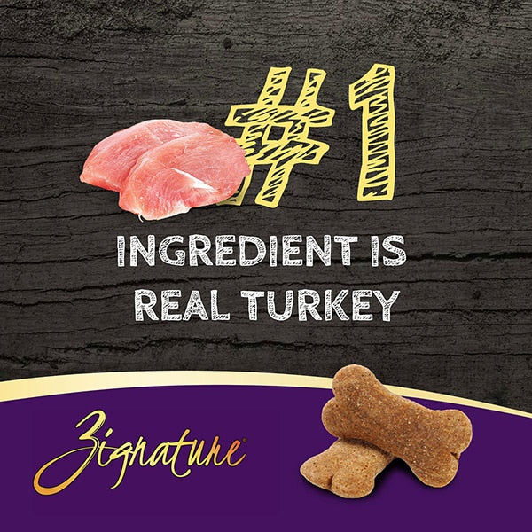 Zignature Crunchy Treats Turkey Formula Dog Treats, 12-oz bag