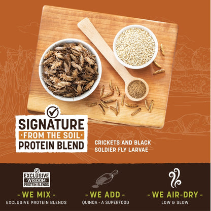 Earth Animal Wisdom Air-Dried From the Soil Recipe Premium Natural Insect-Based Jerky Strips Dog Treats