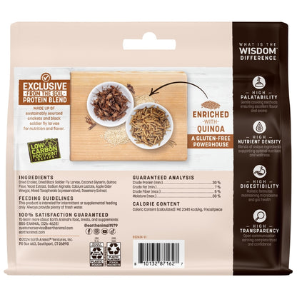 Earth Animal Wisdom Air-Dried From the Soil Recipe Premium Natural Insect-Based Jerky Strips Dog Treats