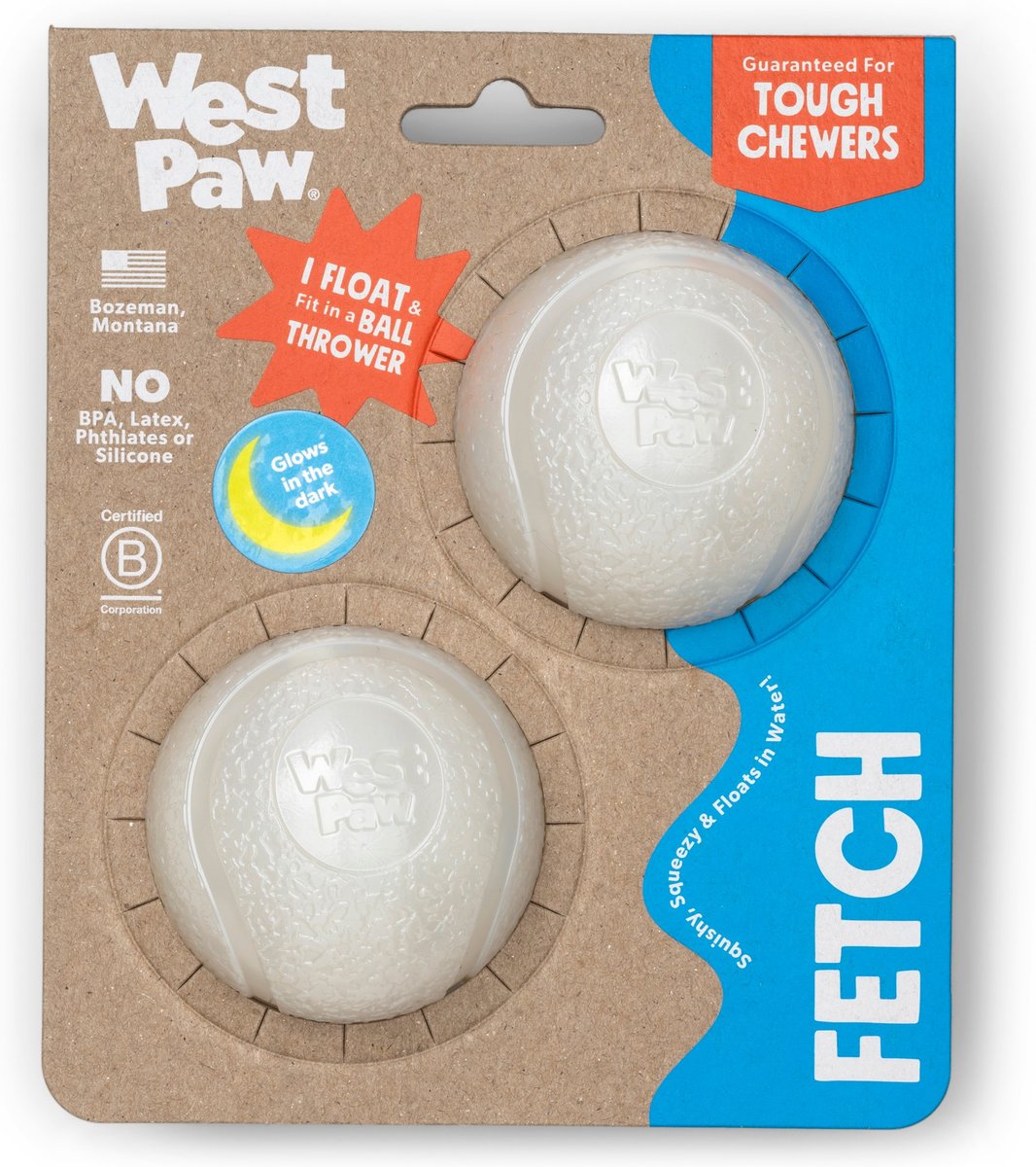 West Paw Boundr Ball 2-Pack Dog Toy Ball