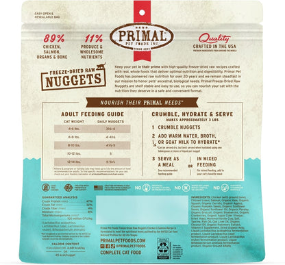 Primal Chicken & Salmon Formula Nuggets Grain-Free Raw Freeze-Dried Cat Food