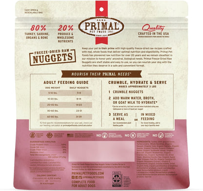 Primal Turkey & Sardine Formula Nuggets Raw Freeze-Dried Dog Food