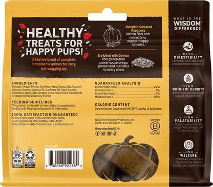 Earth Animal Wisdom Seasonal Pumpkin Spice Recipe Air-Dried Jerky Strips Dog Treats