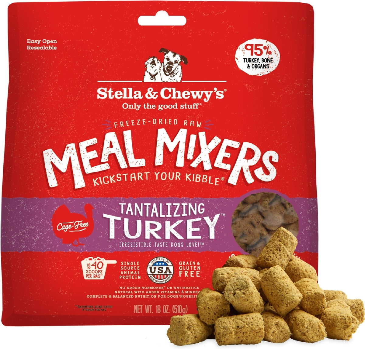 Stella & Chewy's Tantalizing Turkey Meal Mixers Freeze-Dried Raw Dog Food Topper