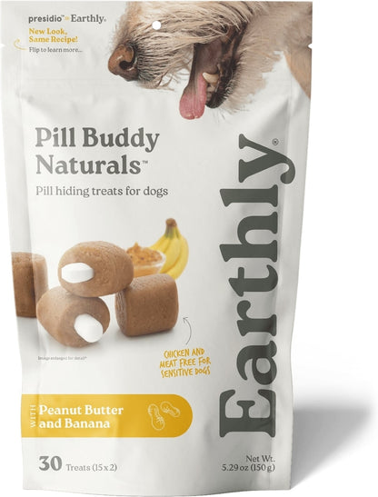 Earthly Pill Buddy Naturals Peanut Butter & Banana Soft & Chewy Dog Treats