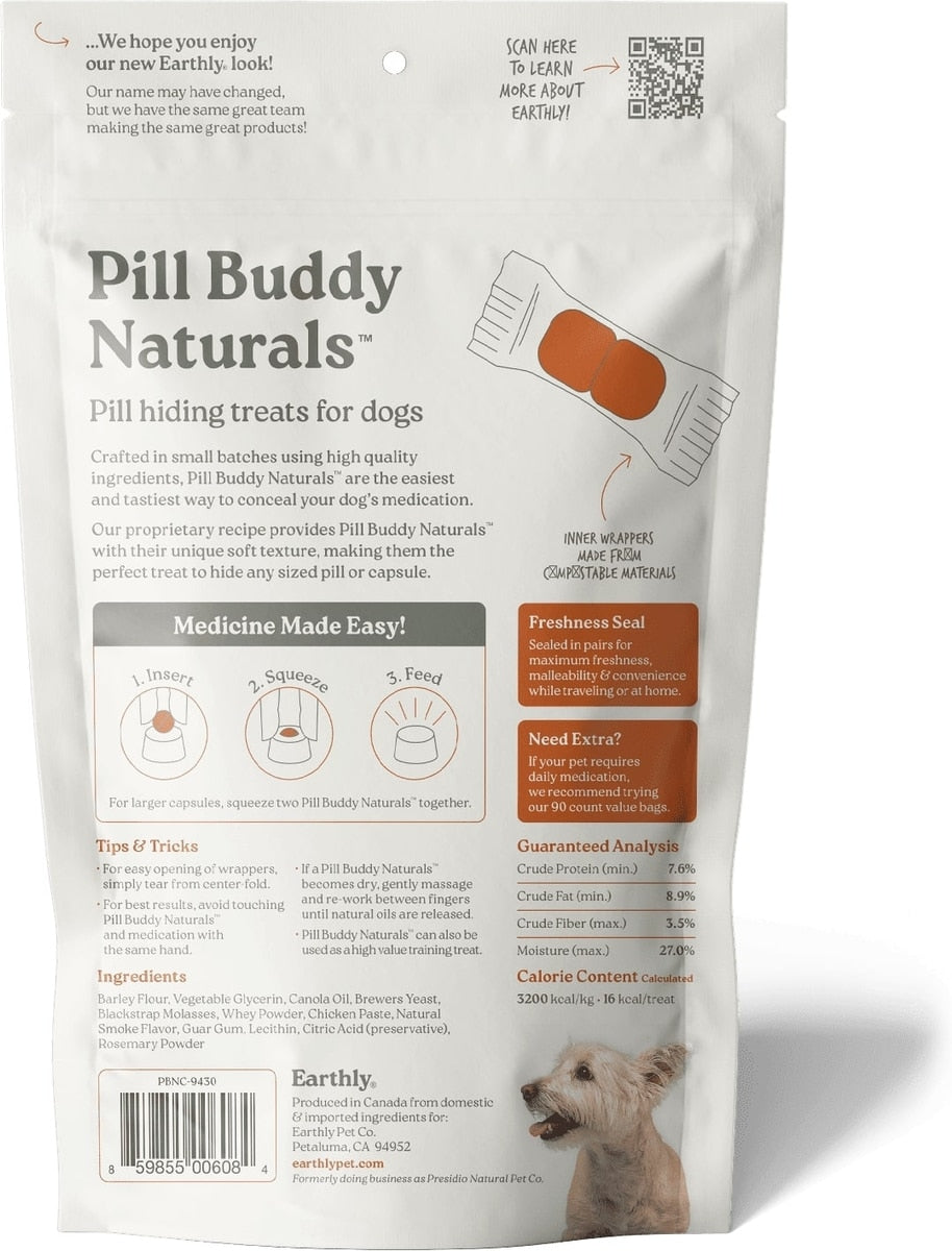 Earthly Pill Buddy Naturals Roasted Chicken Soft & Chewy Dog Treats