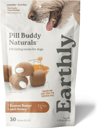 Earthly Pill Buddy Naturals Peanut Butter & Honey Soft & Chewy Dog Treats