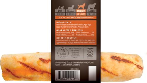 Earth Animal No-Hide Dog Grilled Cheese Roll Treat, Medium
