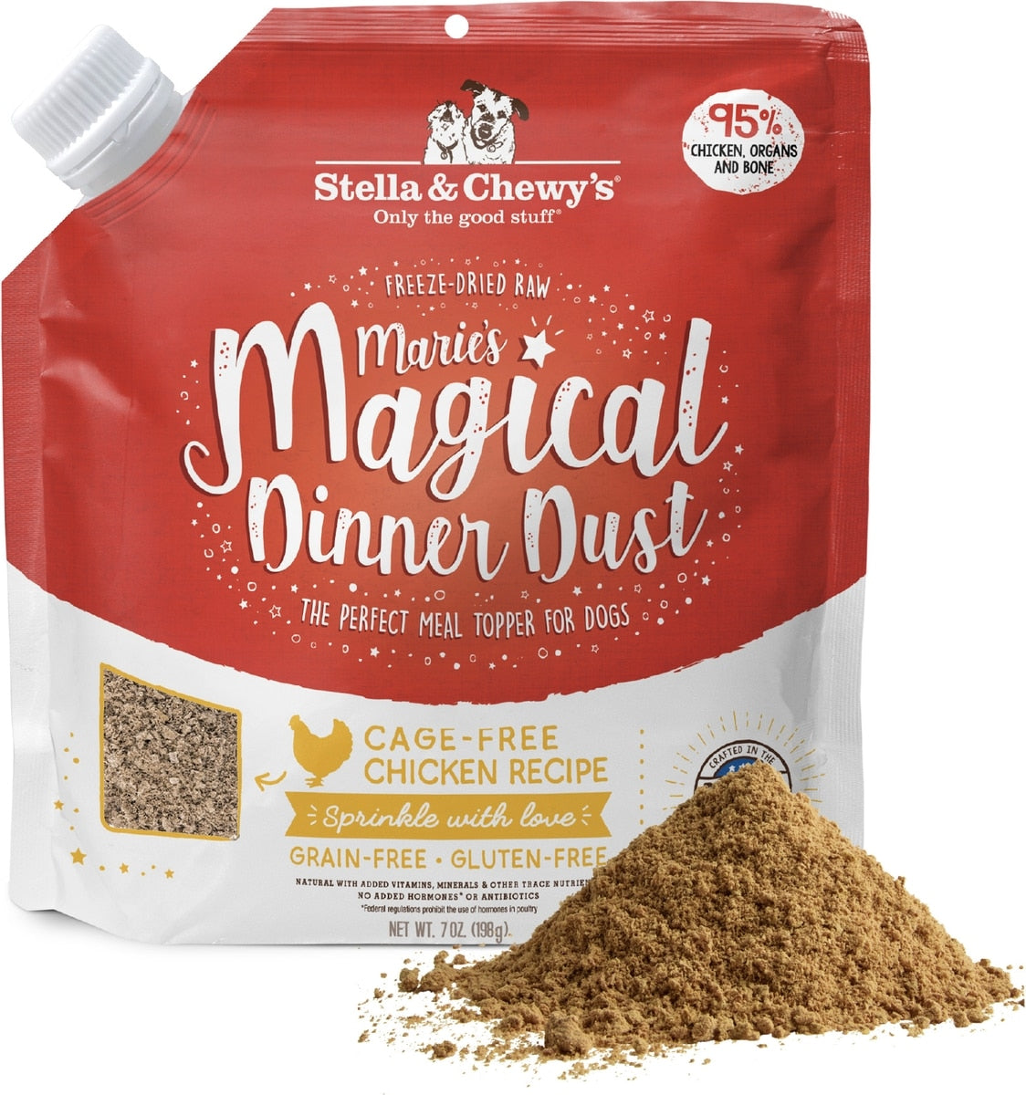 Stella & Chewy's Marie's Magical Dinner Dust Freeze-Dried Raw Cage-Free Chicken Dog Food Topper