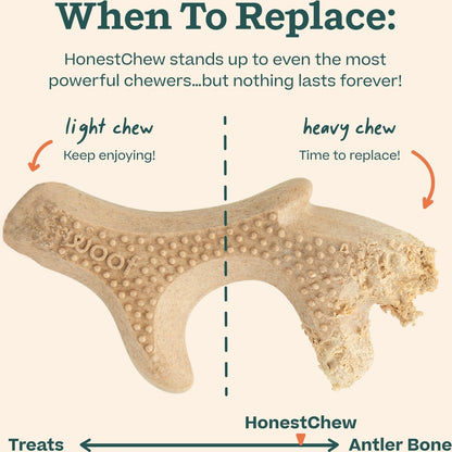 Woof HonestChew Antler Hard Density All-Natural Food Grade Dog Chew Toy