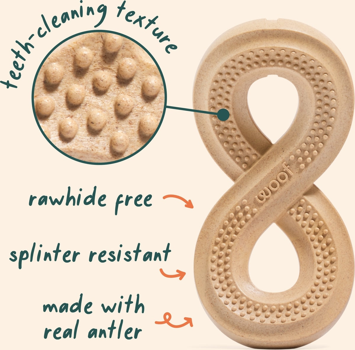 Woof HonestChew Infinity Hard Density All-Natural Food Grade Dog Chew Toy