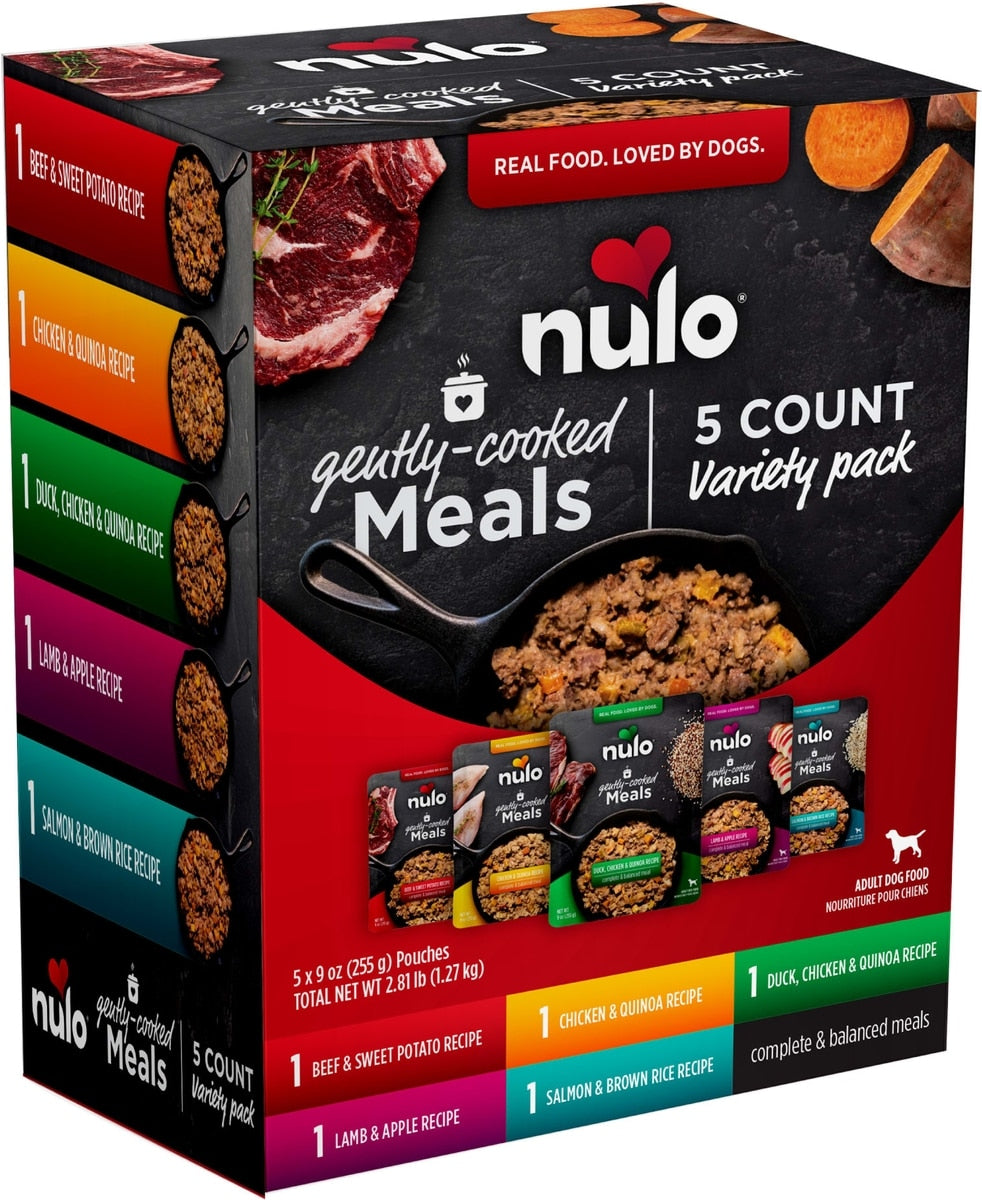 Nulo Gently Cooked Meals Variety Pack Human-Grade Wet Dog Food, Case of 5