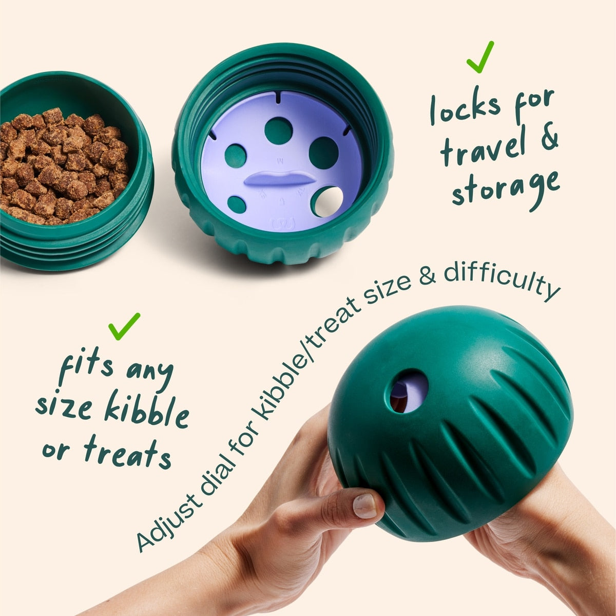 Woof Walkabout Dog Puzzle Toy & Slow-Feeder Kibble Dispenser