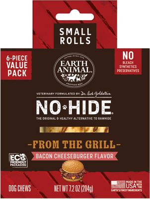 Earth Animal No-Hide From the Grill Grilled Cheeseburger Flavor Rolls Chew Dog Treats
