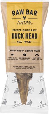 Vital Essentials Raw Duck Heads Freeze-Dried Dog Treats, Single