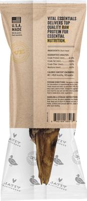 Vital Essentials Raw Duck Heads Freeze-Dried Dog Treats, Single