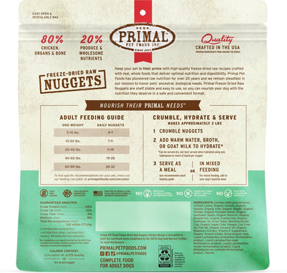 Primal Chicken Formula Nuggets Raw Freeze-Dried Dog Food