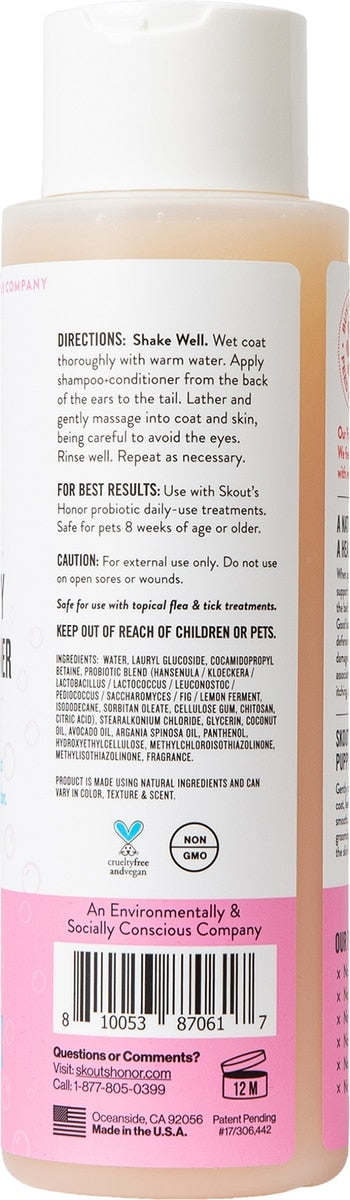 Skout's Honor Happy Puppy Probiotic Cat & Dog Shampoo & Conditioner, 16-fl oz bottle