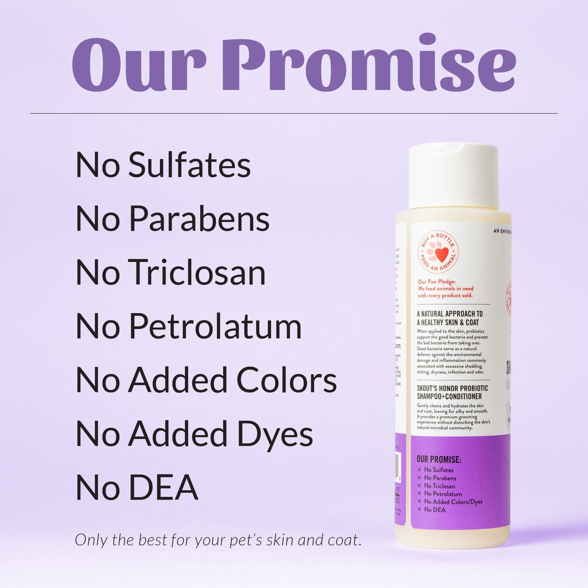 Skout's Honor Probiotic Lavender Pet Shampoo & Conditioner, 16-fl oz bottle
