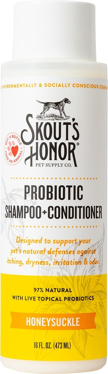 Skout's Honor Probiotic Honeysuckle Pet Shampoo & Conditioner, 16-fl oz bottle