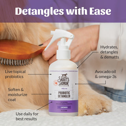 Skout's Honor Probiotic Lavender Dog Detangler, 8-fl oz spray