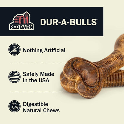 Redbarn Dur-A-Bulls Bones Hickory Flavor Dog Chew Treats, Large
