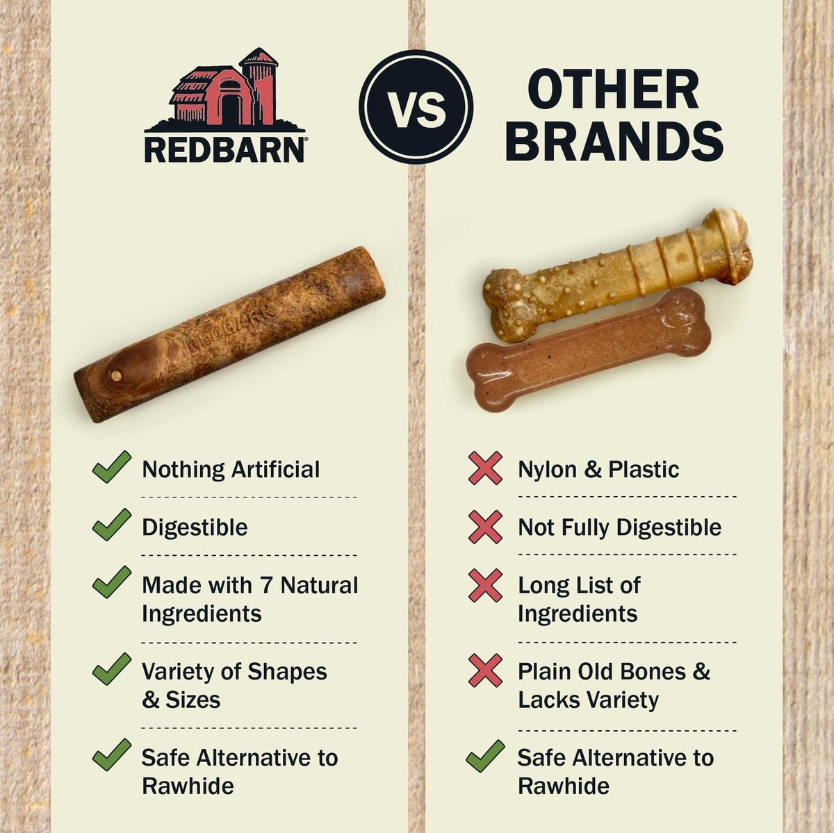 Redbarn Dur-A-Bulls Sticks Hickory Flavor Dog Chew Treats, Medium