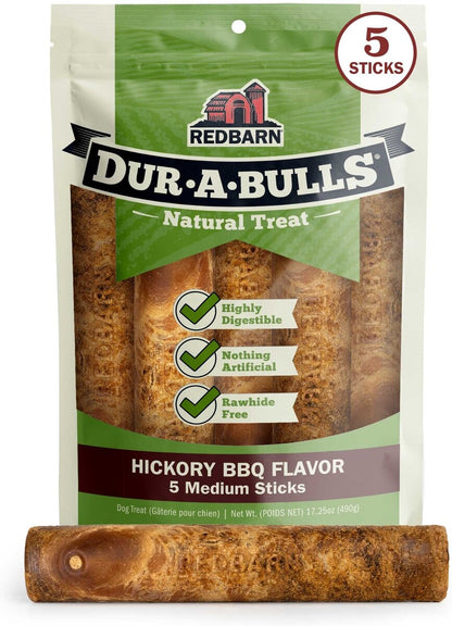 Redbarn Dur-A-Bulls Sticks Hickory Flavor Dog Chew Treats, Medium