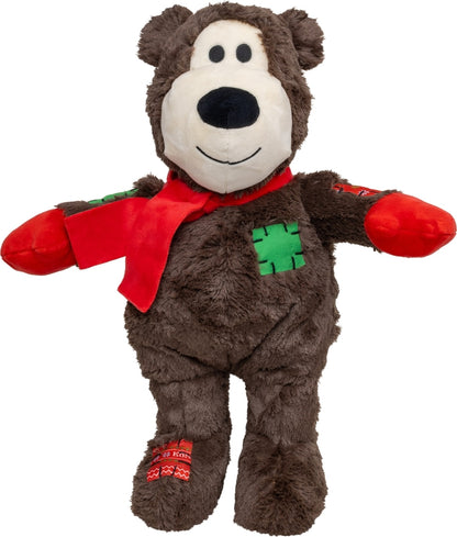 KONG Holiday Wild Knots Jumbo Bear Squeaky Plush Dog Toy, X-Large