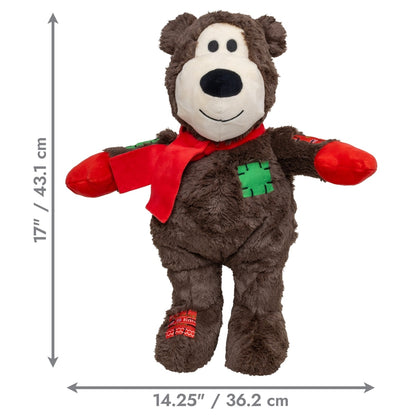 KONG Holiday Wild Knots Jumbo Bear Squeaky Plush Dog Toy, X-Large