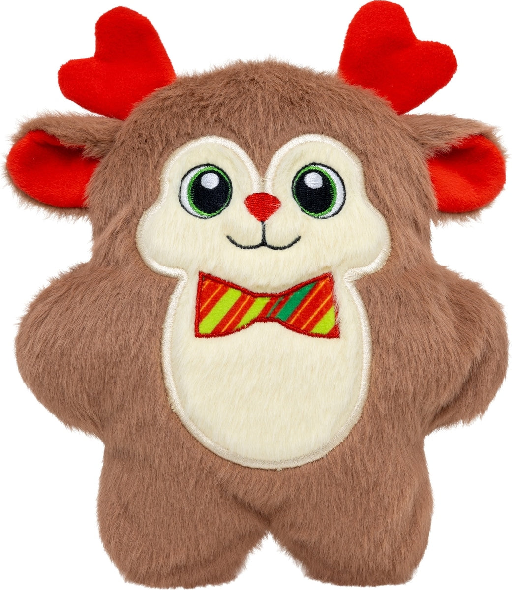KONG Holiday Snuzzles Bow Tie Reindeer Squeaky Plush Dog Toy, Small