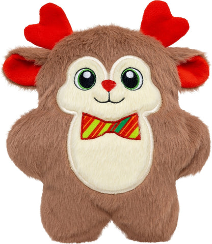 KONG Holiday Snuzzles Bow Tie Reindeer Squeaky Plush Dog Toy, Small