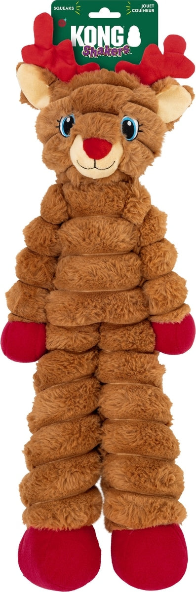 KONG Holiday Shakers Crumples Reindeer Squeaky Plush Dog Toy, X Large