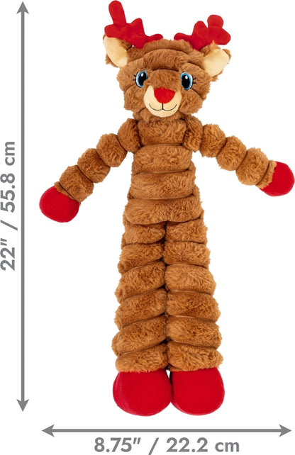 KONG Holiday Shakers Crumples Reindeer Squeaky Plush Dog Toy, X Large