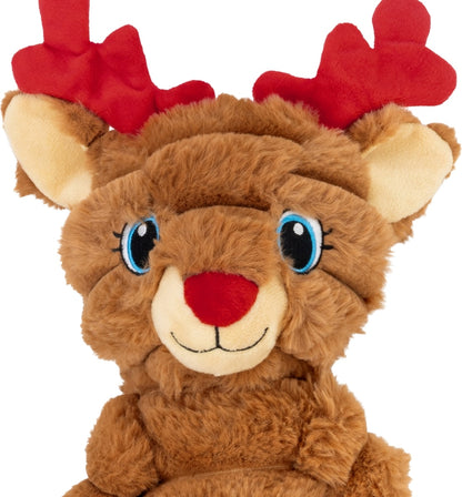 KONG Holiday Shakers Crumples Reindeer Squeaky Plush Dog Toy, X Large