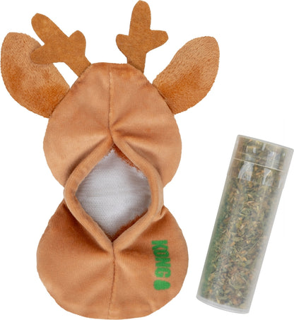 KONG Holiday Refillables Reindeer Plush Cat Toy with Catnip